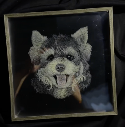Knife Scratch 3D Pet Portrait